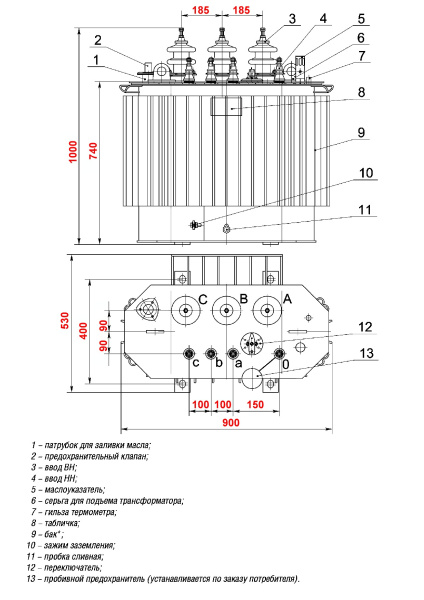 Трансформатор ТМГСУ 63/6/0,4 У/Ун У1