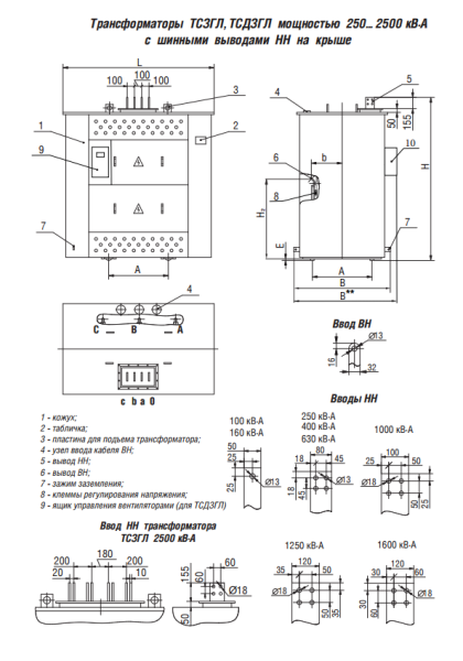 ТСЗГЛ 2500/10/0,4 Д/Ун-11 У3 трансформатор НН