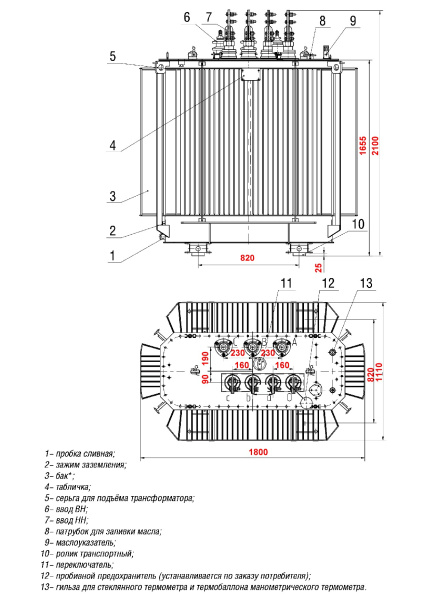 Трансформатор ТМГ12 1250/6/0,4 У/Ун-0 У1
