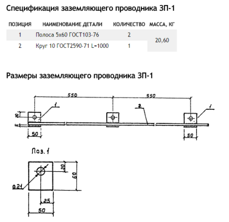 Заземляющий проводник ЗП-1
