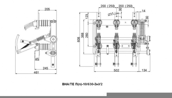 Выключатель нагрузки автогазовый ВНА/ТЕ П(п)-10/630-ЗнУ2